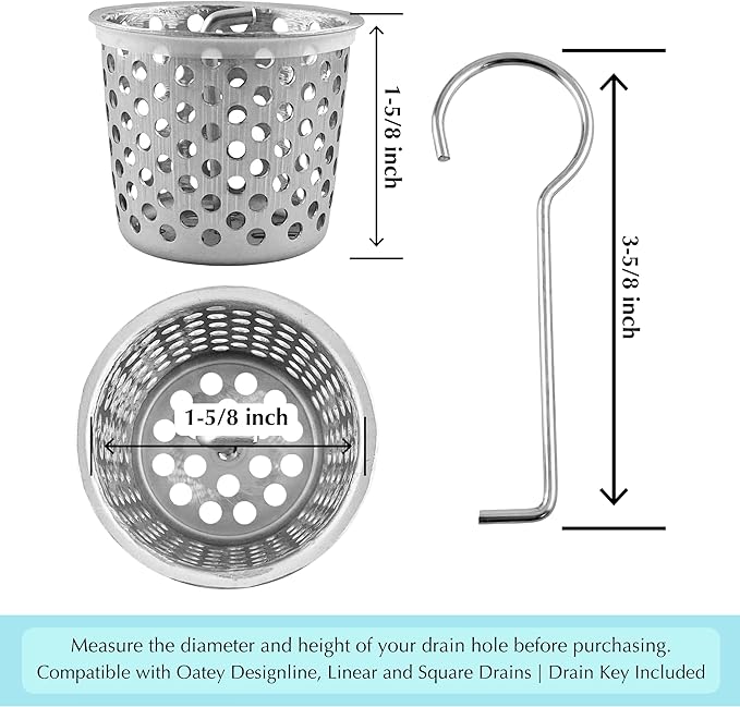 Shower Drain Strainer for Oatey Designline Shower Drain, Linear and Square - Image 2