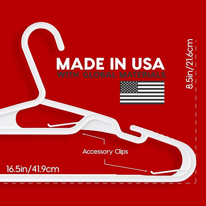 IRIS USA Lightweight Flexible Hangers 50 Pack, Made in USA, Plastic Clothes - Image 4