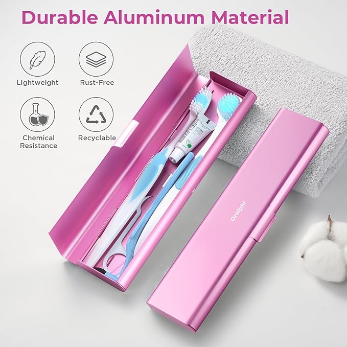 Wider Aluminum Toothbrush Travel Case, Portable Travel Toothbrush Holder - Image 2