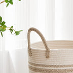VIPOSCO Large Laundry Hamper, Tall Woven Rope Storage Basket - Image 3