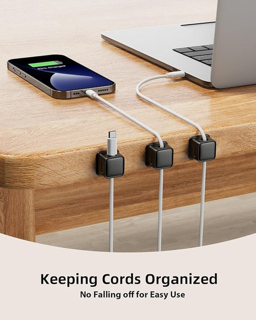 12 Pack Magnetic Cord Organizer Holder, Strong Adhesive Desk Cable Management - Image 2