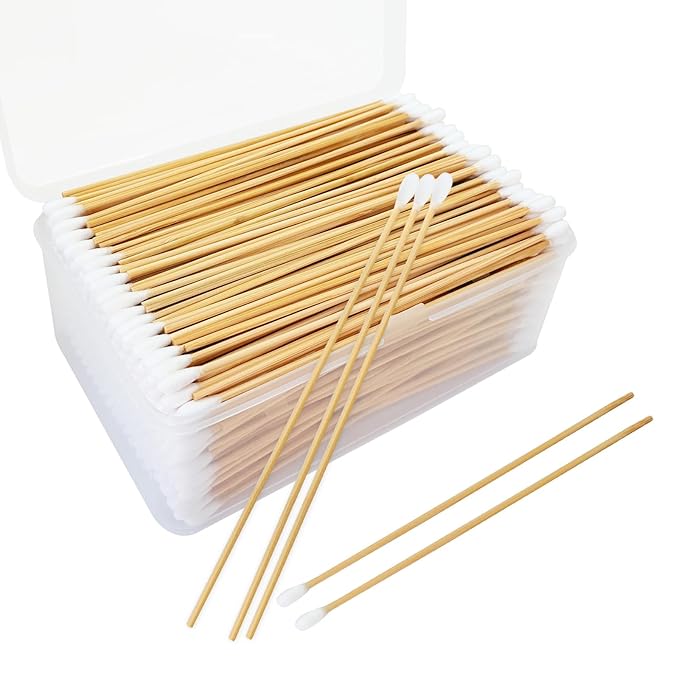 Round Tip Cotton Swabs, 6-Inch Bamboo Sticks, by Garrelett
