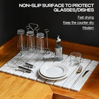 Large Stone Drying Mat for Kitchen Counter, Quick Drying Mat, Glasses and - Image 2