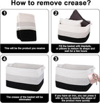 OIAHOMY Extra Large Blanket Basket, 95L Cotton Rope Woven Laundry Basket - Image 7