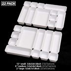 Set of 22 Interlocking Desk Drawer Organizer Tray Dividers Plastic Shallow - Image 3