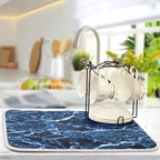 Super Absorbent Dish Drying Mat, Microfiber Fast-Drying Dish Mat, Kitchen Dish - Image 5