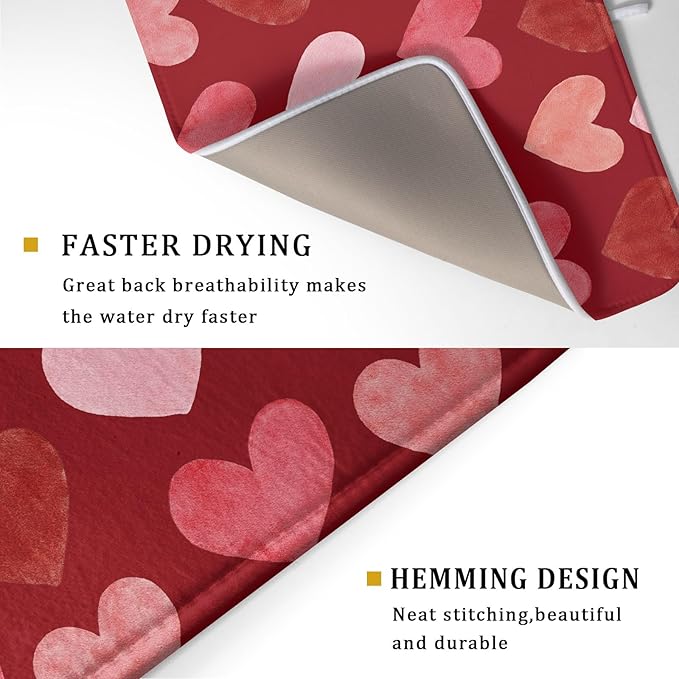 Valentines Day Dish Drying Mat 18 x 24 Inch - Image 3