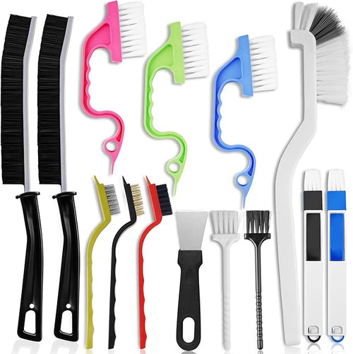 14 Pcs Crevice Cleaning Brush Set – Hard Bristle Cleaning Tools by Unknown