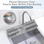 PoYang 17.7 inch Faucet Mat for Kitchen Sink Splash Guard, 7° Slope Silicone - Image 3