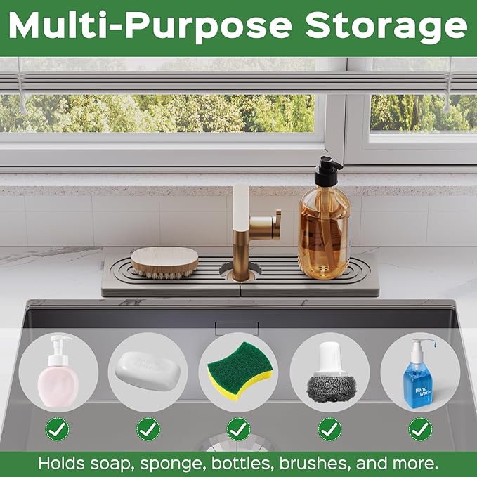 15.7 Inch Stone Faucet Mat for Kitchen Sink Splash Guard - Image 5