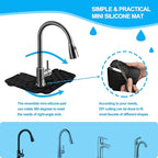 2 Pieces Black Faucet Guard & Draining Mat 8.3" Mini Splash Guard Faucet Handle - Image 2