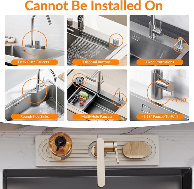 15.7 Inch Stone Faucet Mat for Kitchen Sink Splash Guard, Diatomite Sink - Image 6