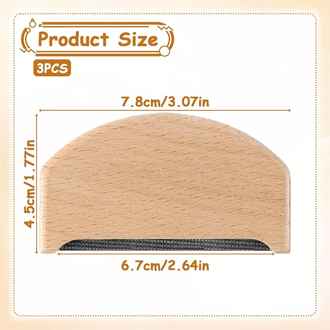 Thinp 3 Pcs Wool Cashmere Comb, Sweater Comb to Remove Pilling Manual Fuzz - Image 2