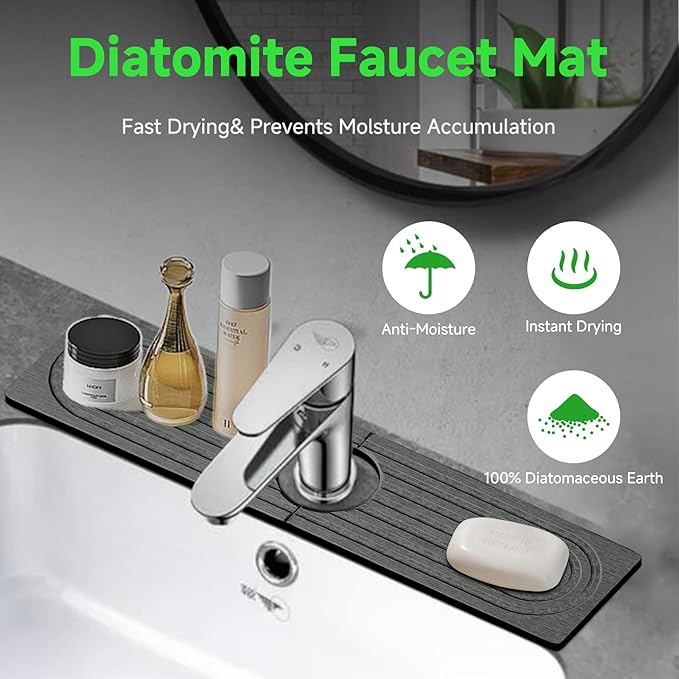 Diatomite Faucet Mat for Kitchen Sink - Image 4