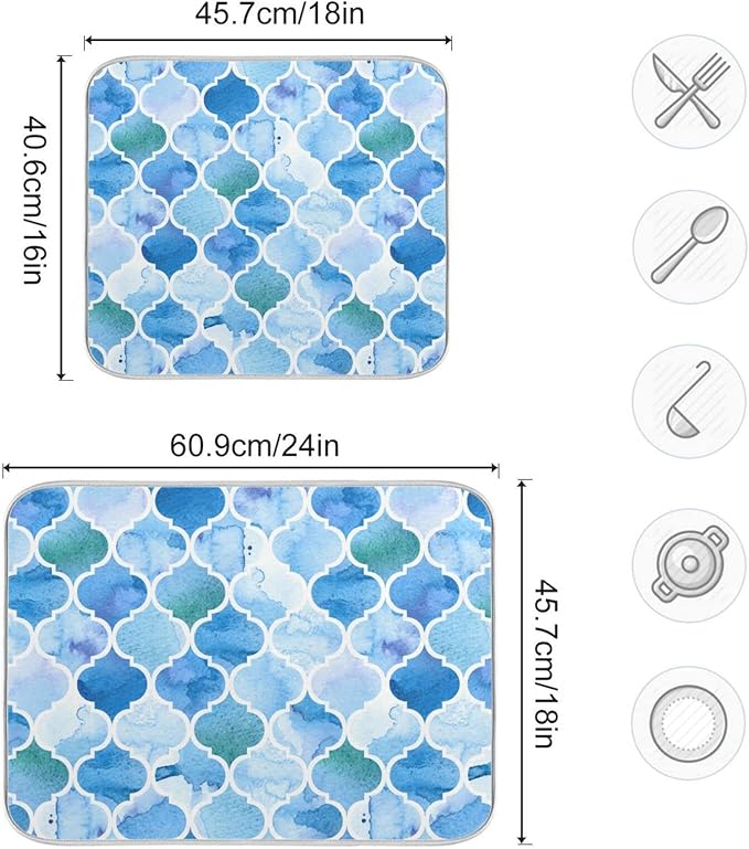 Super Absorbent Dish Drying Mat, Microfiber Fast-Drying Dish Mat, Kitchen Dish - Image 3