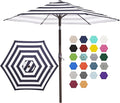 JEAREY 7.5FT Patio Umbrella Outdoor Market Umbrella with 6 Sturdy Ribs, Push Button Tilt/Crank Table Umbrella for Garden, Deck, Backyard and Pool, Black & White Stripe by JEAREYOutdoorsCollection