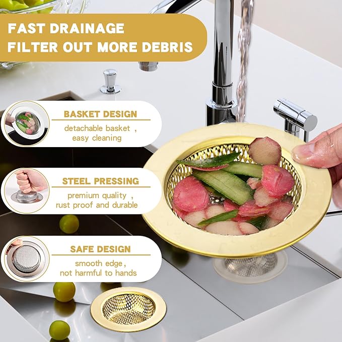 RQYEKDO Kitchen Sink Strainer Stainless Steel - Image 4