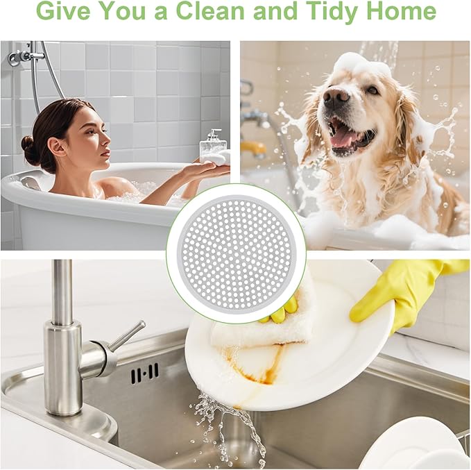 Shower Drain Hair Catcher Strainer Stainless Steel Silicone - Image 2