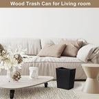 SEHERTIWY Wood Trash Can, Farmhouse Wastebasket Bin - Image 3