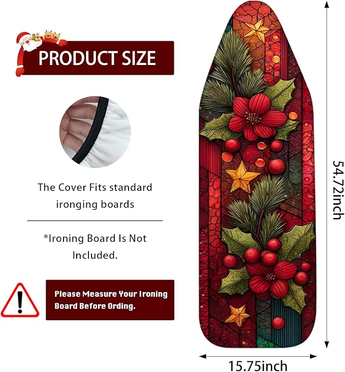 Nuxovilar Winter Poinsettia Stained Glass Style Wallpaper Border Peel and Stick - Image 3