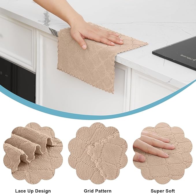 Homaxy 12 Pack Kitchen Dish Cloths, Super Soft and Absorbent Coral Velvet Dish - Image 4