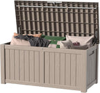 150 Gallon Waterproof Outdoor Storage Box,Resin Deck Box,Lockable Outside Storage Box Container for Patio Furniure,Garden,Tools (150 Gallon,Grey) by MAIUSCOLI