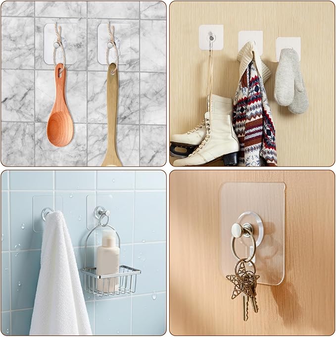 20Pcs Heavy Duty Self Adhesive Hooks, No-Trace Sticker Frame Hangers Without - Image 5