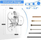 ANDGOO 10 Pack No Drill Curtain Rod Brackets, Renter Friendly Self Adhesive - Image 2