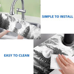 Winter Forest Mountain Sink Faucet Absorbing Mat Sink Splash Guard Faucet Mat - Image 5
