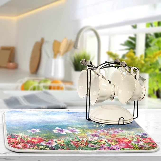 Absorbent Dish Drying Mat for Kitchen Counter - Image 5