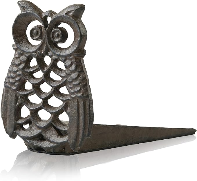Linton-Cute Owl Iron Door Stop by LintonArts
