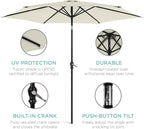 Best Choice Products 10ft Outdoor Table Compatible Steel Polyester Market Patio Umbrella w/Crank and Easy Push Button Tilt - Image 5