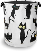 Funny Black Cat Laundry Hamper, Dirty Clothes Laundry Basket by Unknown
