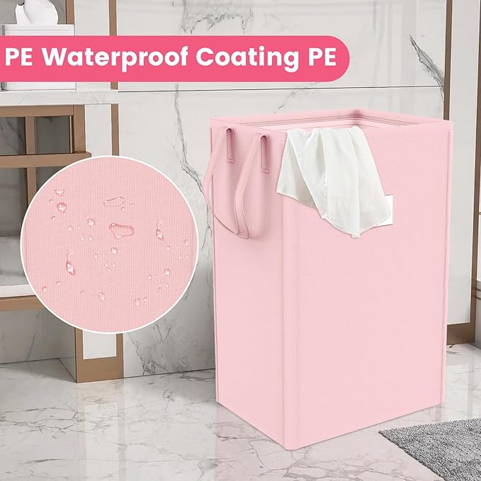 MCleanPin 220L Pink Laundry Hamper Large Collapsible Basket - Image 6