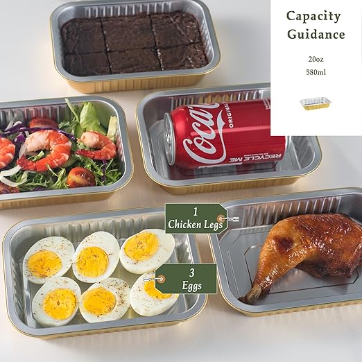 6" x 4" Shallow Heavy-Duty Aluminum Foil Pans - Image 2