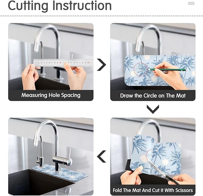 Kitchen Sink Splash Guard 2 PCS 30 Inch Sink Faucet Mat Splash Guard - Image 4