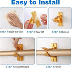 Antimbee 12PCS Self Adhesive Curtain Rod Bracket, No Drilling Curtain Rod - Image 8