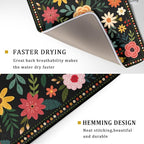 Boho Floral Dish Drying Mat 18x24 Inch Colorful Flower Dishes Dry Mats - Image 3