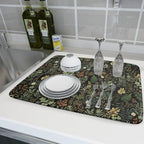 Black Green Botanical Dish Drying Mat - Image 6