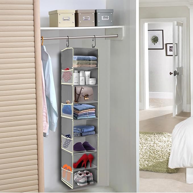 2 Pack Large-Sized Hanging Shoe Organizer 8-Shelf, Hanging Closet Organizer - Image 2