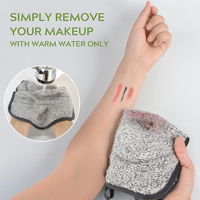 SUNLAND Microfiber Face Towels Reusable Makeup Remover Cloth Face Cloth Facial - Image 4