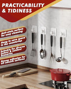 Auxmir Adhesive Hooks Heavy Duty 22lb Towel Hooks - Image 5
