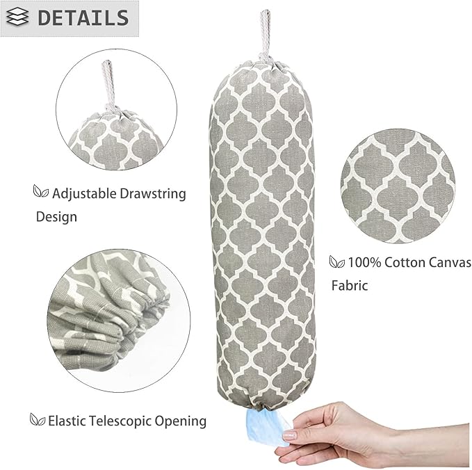SYIPO Wall Mount Plastic Bag Organizer, Shopping Bags Carrier, Washable Large - Image 3