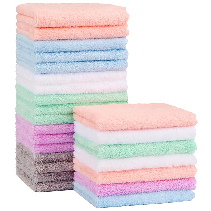 Orighty Baby Washcloths 24-Pack, Microfiber Coral Fleece Baby Towels, Super by AllRightinOrighty