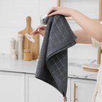 Homaxy 100% Cotton Terry Kitchen Towels, Checkered Designed, Soft and Super - Image 4