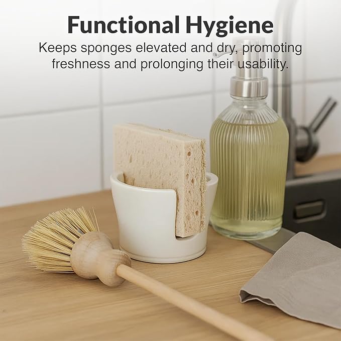 Elevated Lifestyle Ceramic Sponge Holder – Sink Caddy Organizer, Decorative - Image 5
