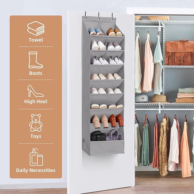STORAGE MANIAC Over the Door Shoe Organizer Heavy-Duty Large Deep Pocket - Image 5