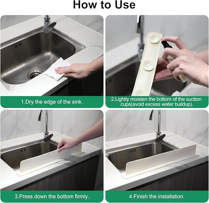 EEEKit Silicone Kitchen Sink Splash Guard, Sink Splash Protector - Image 6