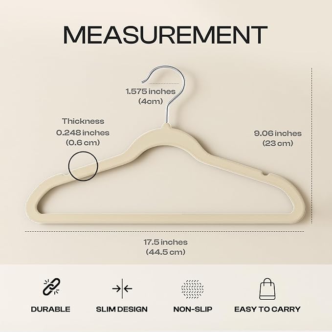 Utopia Home Velvet Hangers 20 Pack – Luxury Non-Slip Slim Pant & Coat Hangers - Image 2