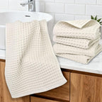 Jacquotha Waffle Hand Towels 5-Piece – Cotton, Quick Dry, Lint Free, 13” x 29” - Image 2